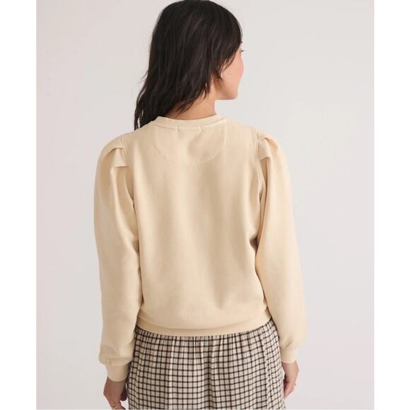 Marine Layer Enya Puff Sleeve Sweatshirt Style 16117 Womens Sz Small Cream *Flaw - Picture 14 of 16